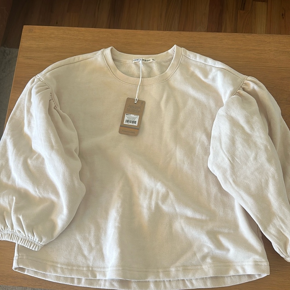 Marine layer puff sleeve cropped sweatshirt